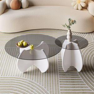 NKAHS Tempered Glass Coffee <b>Table</b> Set Modern Minimalist Light Luxury <b>Round</b> <b>Table</b> <b>Small</b> Space Home Dual-Size Combina - Product Image 5