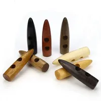 Boutons en bois brun de haute qualité Design personnalisé à trou unique avec technique de placage directement fabriqué en Chine