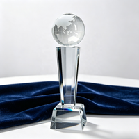 Cadeau d'Affaires Personnalisé pour Cérémonie Professionnelle Globe de Cristal de Verre Trophée d'Excellence Globe de Cristal Trophée d'Excellence