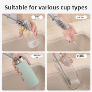 Cepillo de silicona para vasos, utensilio práctico para lavado doméstico, herramienta de plástico para vasos, cepillo sin ángulos muertos, cepillo para huecos del hogar para uso diario. - Product Image 4