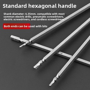 Punta de Destornillador Hexagonal de Doble Extremo de Acero S2 de 65 mm, Vástago de 1/4 de Pulgada, H4, Magnética, de Precisión, Accesorio para Herramienta Eléctrica - Product Image 4