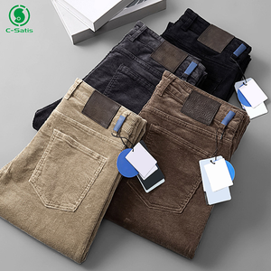 <span class=keywords><strong>Pantalon</strong></span> décontracté pour homme 2026, coupe droite ample, en velours côtelé épais, style rétro, motif, taille mi-haute, extensible - Product Image 2