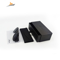 OEM Boîte à tiroirs coulissante en papier kraft noir de luxe en relief avec logo personnalisé de haute qualité Emballage pour lunettes de soleil