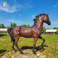RELONG Design personnalisé Décoration extérieure de ferme ranch Sculpture de cheval grandeur nature en bronze à vendre
