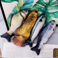 Jouet pour chat en peluche imprimé réaliste en forme de poisson, 4 styles, pour chaton, interactif, à mâcher, rempli de catnip, vente en gros