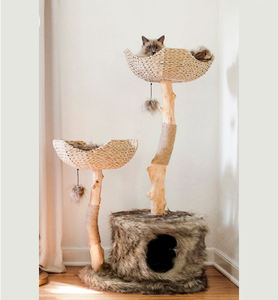 الخشب الصلب القط تسلق لعبة منزل خشبي القط شجرة خربشة أثاث - Product Image 2