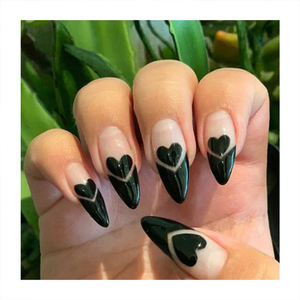 Gran oferta, patrón de flores largas de almendra, uñas postizas hechas a mano, uñas artificiales <span class=keywords><strong>pegadas</strong></span> suaves de acrílico, Etiqueta Privada, prensa en las uñas - Product Image 6