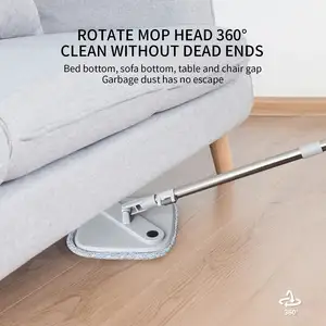 Mast Home Wet And Dry Separate Microfiber Cleaning Flat Mop With Hands Free Bucket Mop And Easy To Use