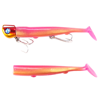 Set Umpan Lunak Jig Head T-tail untuk Memancing di Laut 11cm/33.7g Umpan Lemparan Jauh Umpan Cacing Lunak untuk Ikan Bass Laut Umpan Pancing PVC Berkualitas Tinggi