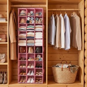 Organisateur de chaussures suspendu, 30 sections, type crochet rectangulaire, étagères de rangement, organisateur de placard pour gagner de la place - Product Image 2