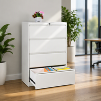 Armoire de rangement métallique à 4 tiroirs en acier pour dossiers A4/F4, meuble de classement en fer pour école et bureau