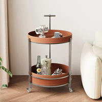 Table basse en cuir pas chère, design moderne et créatif, table d'appoint mobile pour canapé, table basse de salon de luxe légère avec roulettes