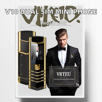 Teléfono Móvil Mini Resistente V10 GSM Dual-SIM Dual-Standby Desbloqueado con Pantalla LCD de 1.77" para Niños y Estudiantes