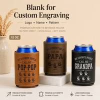 Support de canettes en similicuir noir gravé au laser, porte-boissons en cuir PU, refroidisseur de canettes de bière gravé au laser