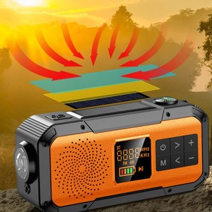 Radio portable à énergie solaire avec Bluetooth FM AM, chargeur manuel d'urgence pour l'extérieur, haut-parleur 5V DC - Product Image 1