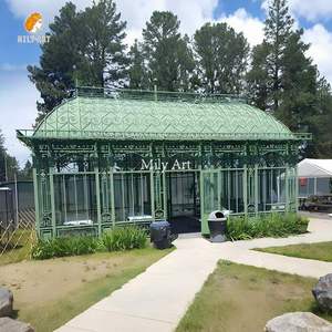 MILY Large Outdoor <strong>Victorian</strong> <strong>Garden</strong> Wrought Iron Glass Gazebo Designs for Decoration - Product Image 3