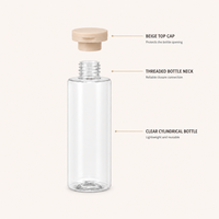 Flacon vide en PET pour soins de la peau, flacon de lotion en PET, contenant cosmétique transparent avec pompe pour toner, essence, lotion, emballage