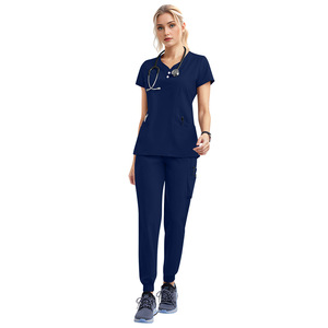 Nueva ropa <span class=keywords><strong>de</strong></span> lavado <span class=keywords><strong>de</strong></span> manos <span class=keywords><strong>de</strong></span> punto Unisex transpirable, uniforme <span class=keywords><strong>de</strong></span> <span class=keywords><strong>enfermera</strong></span>, conjunto <span class=keywords><strong>de</strong></span> dos piezas, uniformes médicos <span class=keywords><strong>de</strong></span> verano para quirófano - Product Image 5