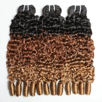 Extensiones de Cabello Humano Rizado Birmano Borgoña 99J Rojo, Tejido de Cabello Humano 16-30 Pulgadas, Remy Ondulado Profundo, Oferta de 1/3/4 Paquetes