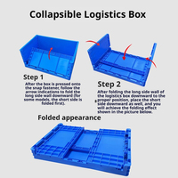 Boîte de rangement pliable en plastique, conteneur pliable, gain de place, empilable, robuste, anti-poussière, renforcé, directement de l'usine, OEM, meilleur choix