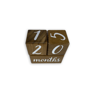 Mini bloques de construcción de madera para niños, juguete de construcción con 3 bloques de madera segura, con foto grabada <span class=keywords><strong>mensual</strong></span>, edad de bebé - Product Image 6