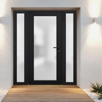Portes à charnières d'entrée en verre dépoli en option à rupture thermique en aluminium entièrement vitrées avec Sidelites