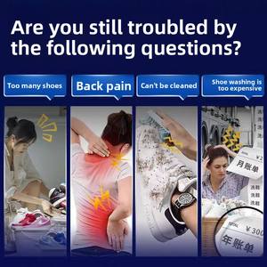 غسالة أحذية منزلية صغيرة أوتوماتيكية للغسيل والتجفيف والتنظيف، جهاز سحري لغسل الجوارب بسعة 6 كجم - Product Image 2