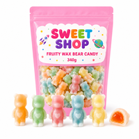 Bonbons Gommeux en Forme d'Ours 340g Sachet 5 Saveurs Remplis de Confiture Liquide Bonbons en Forme d'Animaux 3D à Mâcher en Bouteille