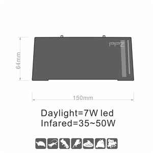 Lampe infrarouge trapézoïdale 2-en-1 60W à culot G9 avec thermostat de cycle jour/nuit pour terrariums - Product Image 5