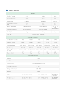 Baterí<span class=keywords><strong>a</strong></span> de Litio Solar ESS 200Ah 51.2V, CE/RoHS/UN38.3/MSDS, Montaje en Rack, 6000 Ciclos, LiFePO4 - Product Image 4