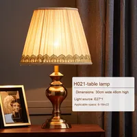 Lampe de table en laiton antique lumière chaude confortable chambre salon décor américain style européen pour mariage moderne alimentation électrique