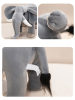 Nouveau jouet en peluche éléphant gris super doux et créatif, rembourrage en coton PP, tailles personnalisables, OEM/ODM pour enfants et amis