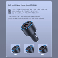 Chargeur de voiture de voyage USB C 30W QC18W, 130W, haute puissance, conception de trou thermique d'usine, chargeur de voiture à charge rapide pour voiture EV