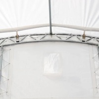 Abri conteneur à double treillis 30' x 40' avec couverture en PVC 17 oz et paroi latérale fermée pour le stockage de machines