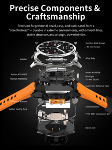 Montre connectée unisexe W10 avec écran AMOLED de 1,43 pouce, bracelet en alliage et cuir, Android, IP68, NFC, chargement sans fil, grand écran, réveil, suivi du sommeil et du rythme cardiaque - Product Image 5
