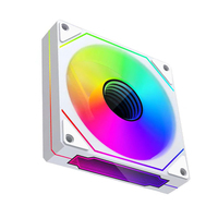 Ventilateur de refroidissement PC ARGB QiuzAim 120mm 4Pin/5V3Pin Prism 4Pro, ventilateur de boîtier d'ordinateur RGB, pales standard/inversées, noir et blanc, double couleur