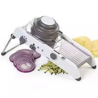 Mandoline professionnelle manuelle réglable en acier inoxydable pour la découpe de pommes de terre et le râpage de légumes, multifonctionnelle, vente en gros