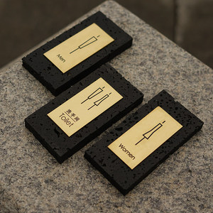 Panneau de salle de bain personnalisé en travertin et laiton pour hôtel, <span class=keywords><strong>restaurant</strong></span> et bureau - Product Image 2