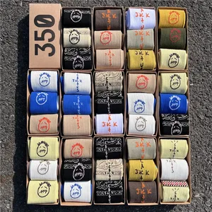 <strong>Men</strong> <strong>s</strong> <strong>Socks</strong> Crew Cactus Jack <strong>Socks</strong> Cotton Sport Hip Hop Basketball Skateboard White Yellow Black Sockken Wholesale Box - Product Image 1