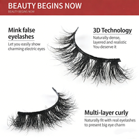 Faux cils en fourrure de vison, multi-couches, volumineux, bouclés naturellement, effet 3D, différents styles, réutilisables