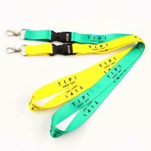 Wholesale Round Roll Phone Keychain Neck Rope Strap Blank <b>Polyester</b> Double Hook Black ID Card Cord Rope <b>Lanyard</b> - Product Image 6