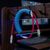 Kabel USB C PD60W Pengisian Cepat, Berbahan Paduan Seng, Teranyam, Dapat Ditarik, 3ft, Kabel Data Pengisian Cepat Tipe C