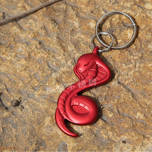 Aluminum Alloy Snake <b>Keychain</b> Bottle Opener Multi-Function Outdoor Backpacking Gear 1PC - Product Image 1