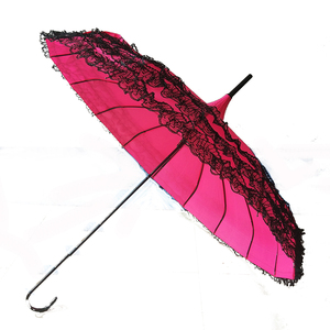 Sản phẩm mới móc xử lý staight Antique parasol pongee vải REN Ô cong xử lý ren chùa thẳng ô - Product Image 4