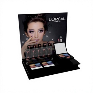 Organizador de Maquillaje Acrílico Personalizado Estilo Antiguo, Mostrador de Exhibición de Cosméticos con 2 Estantes Preensamblado - Product Image 1