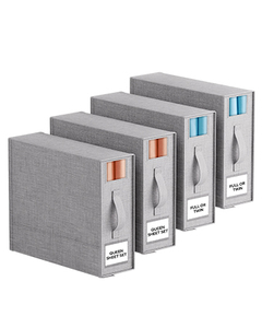 Organisateur de draps KUYUE pour armoire à linge et rangement, boîte de rangement pliable pour draps, organisateur de vêtements en tissu Oxford bleu - Product Image 1