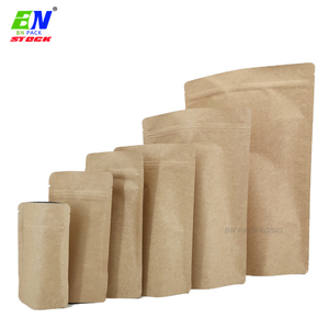 Bolsa de papel <span class=keywords><strong>Kraft</strong></span> marrón Compostable zip lock packaging <span class=keywords><strong>doypack</strong></span> para café - Product Image 1