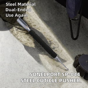 Fettle Med Empujador y Pulidor de Cutículas Redondo de Doble Cabeza de Acero Inoxidable Duradero Reutilizable para Manicura y Taladro de Uñas PK - Product Image 2