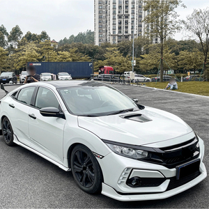 Car Body Kit Side Skirts Extension Rocker Panels <b>Lip</b> <b>Splitters</b> for Honda Civic 10th Hatchback Type R Sedan MUGEN Style Kits - Product Image 5