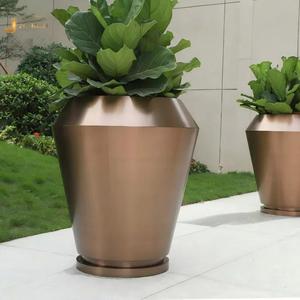 Vase en acier inoxydable finition miroir moderne et durable EX320, garantie 3 ans, décoration intérieure commerciale, hôtel, restaurant, villa - Product Image 1
